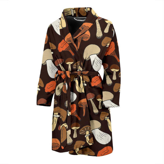 Mushroom Pattern Print Design A05 Men Bathrobe-JORJUNE.COM