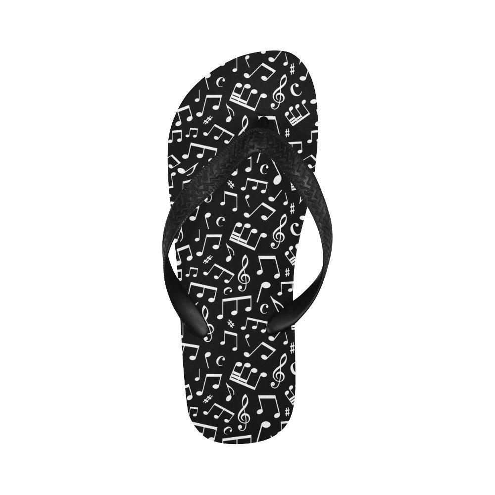 Music Note Black white Themed Print Flip Flops-JTAMIGO.COM