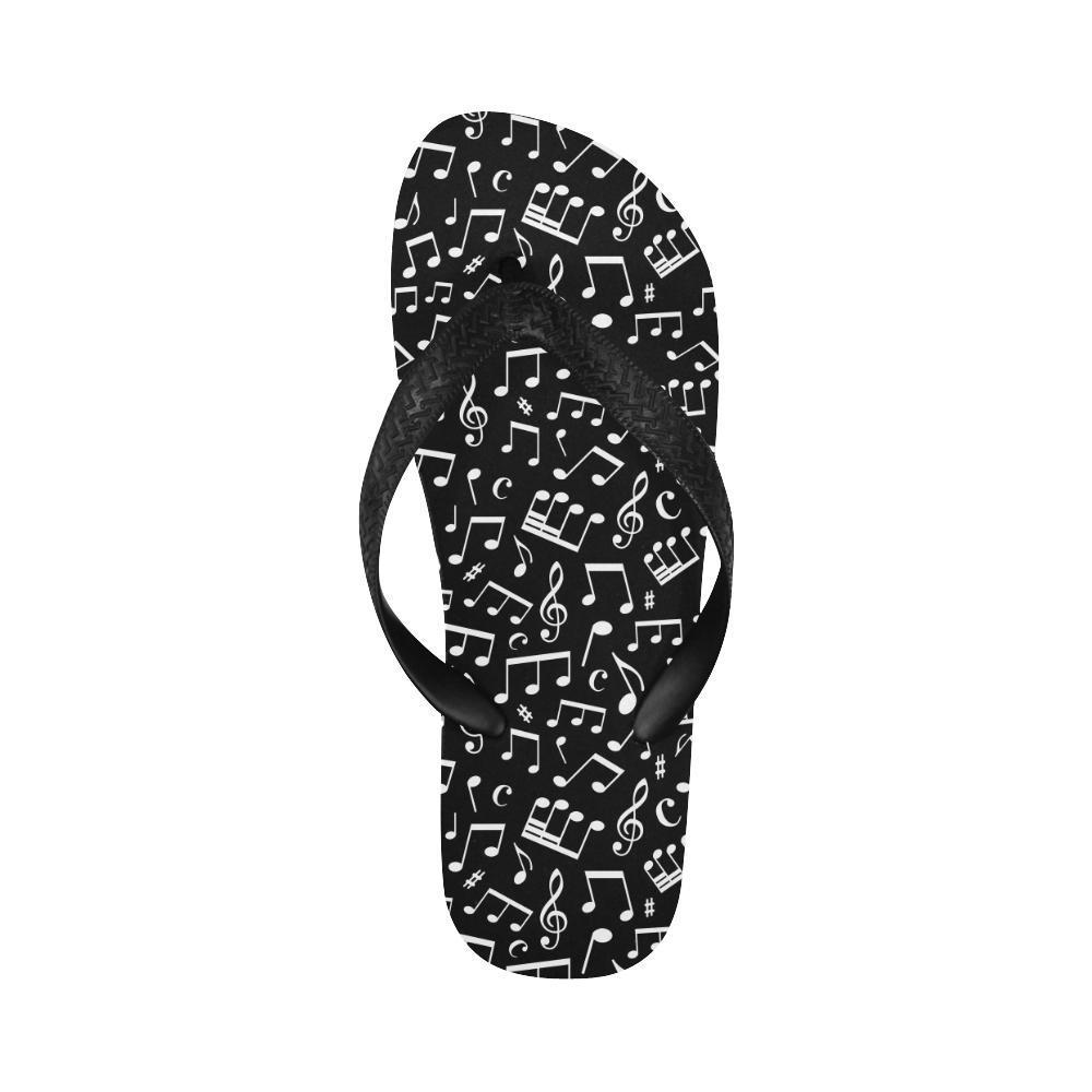 Music Note Black white Themed Print Flip Flops-JTAMIGO.COM