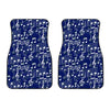 Music Note Blue Themed Print Car Floor Mats