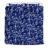 Music Note Blue Themed Print Duvet Cover Bedding Set