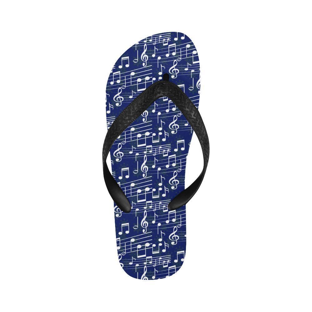 Music Note Blue Themed Print Flip Flops-JTAMIGO.COM