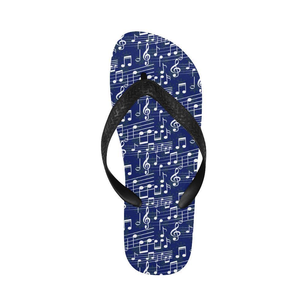 Music Note Blue Themed Print Flip Flops-JTAMIGO.COM