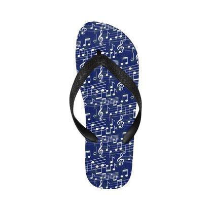 Music Note Blue Themed Print Flip Flops-JTAMIGO.COM