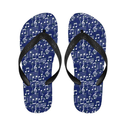 Music Note Blue Themed Print Flip Flops-JTAMIGO.COM
