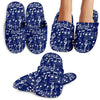 Music Note Blue Themed Print House Slippers