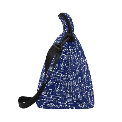 Music Note Blue Themed Print Neoprene Lunch Bag (Model 1669)(Large)-JTAMIGO.COM