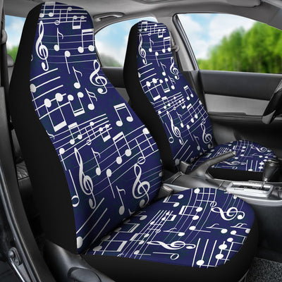 Music Note Blue Themed Print Universal Fit Car Seat Covers