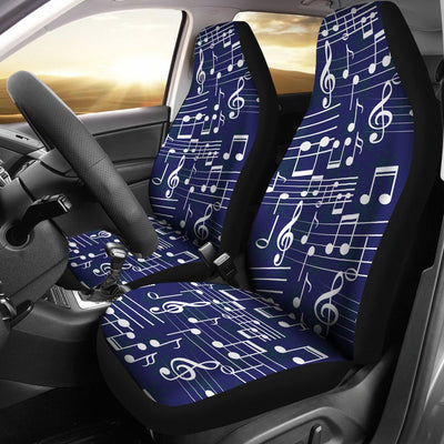 Music Note Blue Themed Print Universal Fit Car Seat Covers