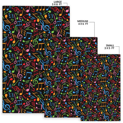 Music Note Colorful Themed Print Area Rugs-JTAMIGO.COM