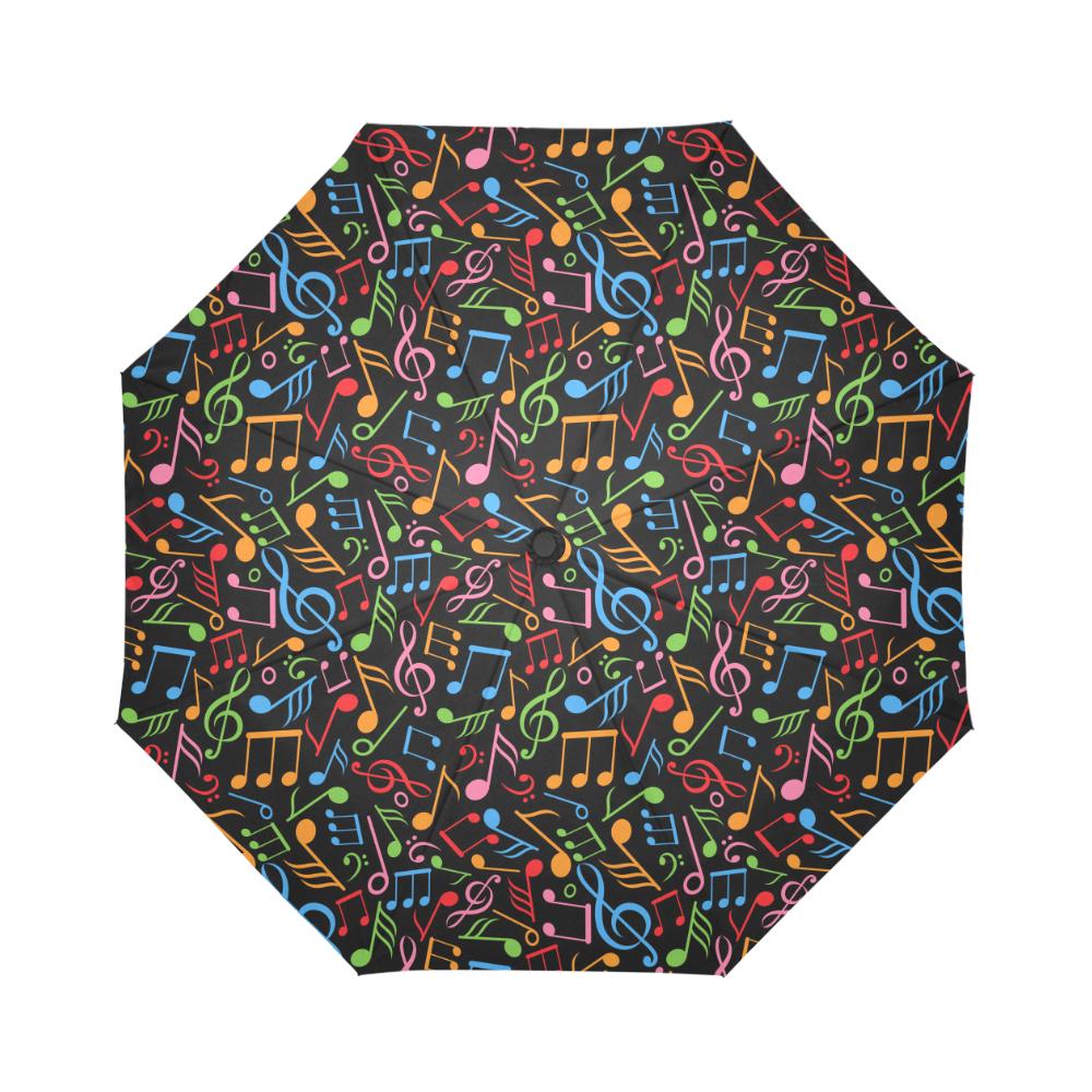 Music Note Colorful Themed Print Automatic Foldable Umbrella