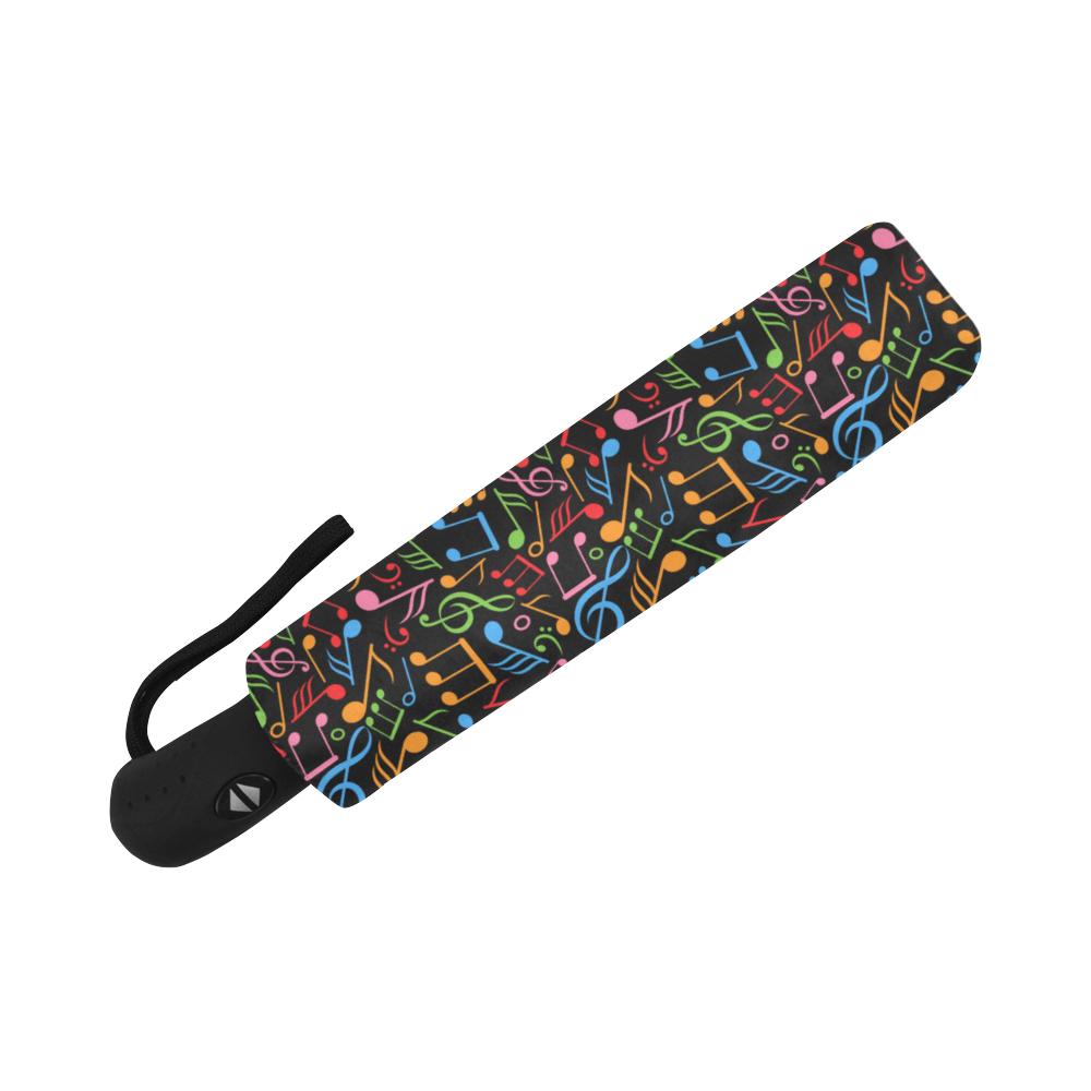 Music Note Colorful Themed Print Automatic Foldable Umbrella