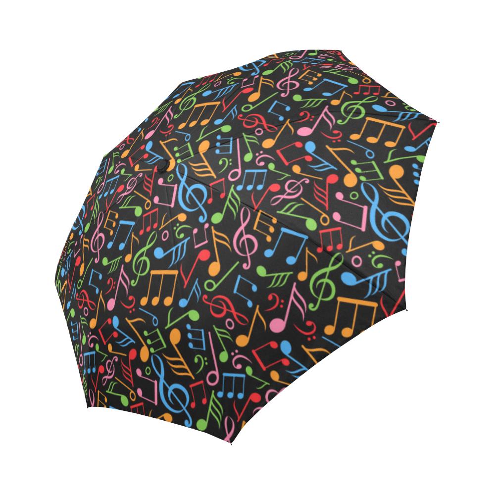 Music Note Colorful Themed Print Automatic Foldable Umbrella