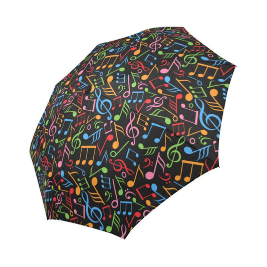 Music Note Colorful Themed Print Automatic Foldable Umbrella