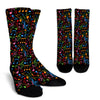 Music Note Colorful Themed Print Crew Socks