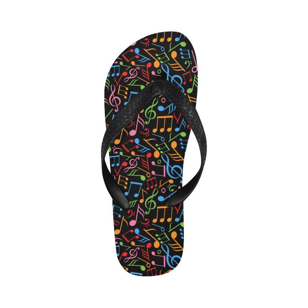 Music Note Colorful Themed Print Flip Flops-JTAMIGO.COM