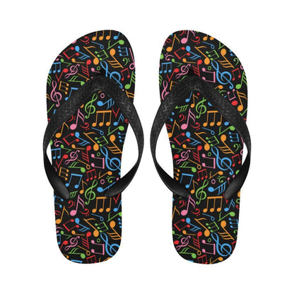 Music Note Colorful Themed Print Flip Flops-JTAMIGO.COM