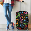 Music Note Colorful Themed Print Luggage Cover Protector