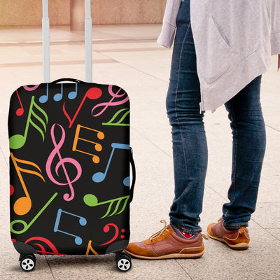 Music Note Colorful Themed Print Luggage Cover Protector