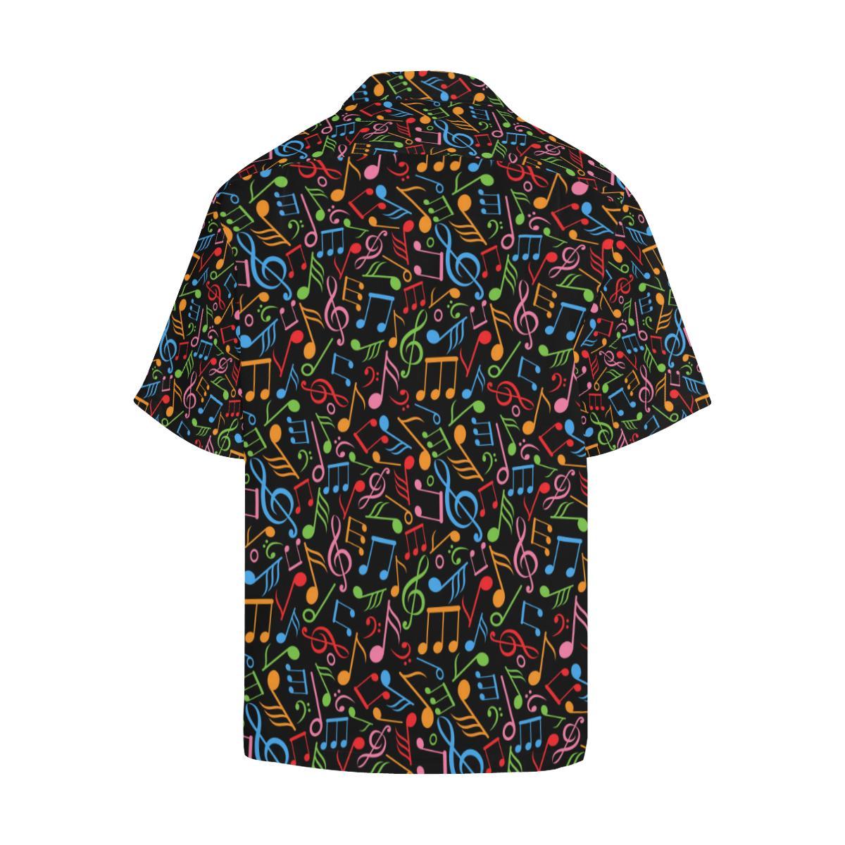 Music Note Colorful Themed Print Men Aloha Hawaiian Shirt