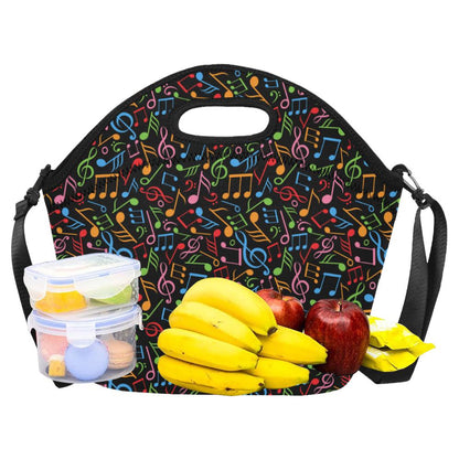 Music Note Colorful Themed Print Neoprene Lunch Bag (Model 1669)(Large)-JTAMIGO.COM