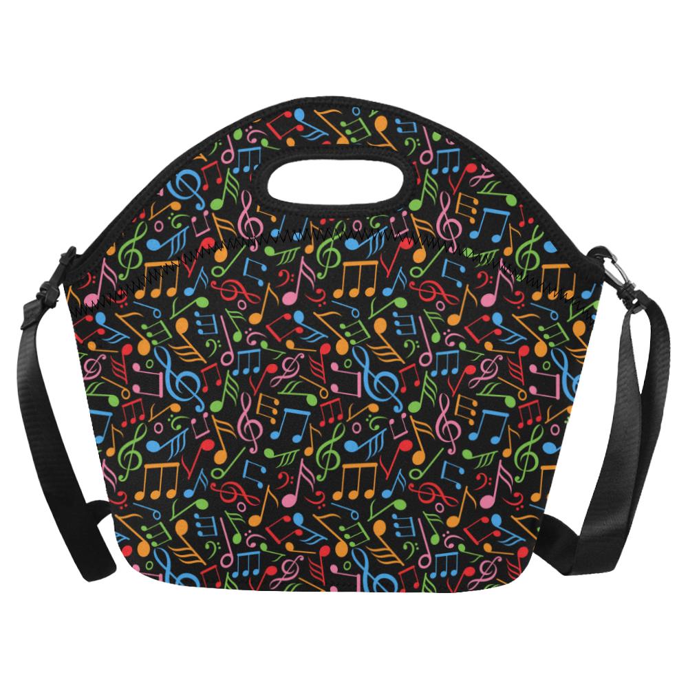 Music Note Colorful Themed Print Neoprene Lunch Bag (Model 1669)(Large)-JTAMIGO.COM