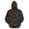 Music Note Colorful Themed Print Pullover Hoodie