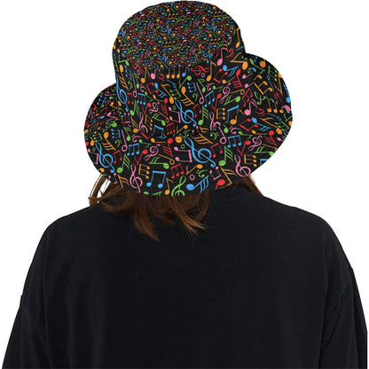 Music Note Colorful Themed Print Unisex Bucket Hat
