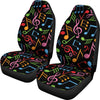 Music Note Colorful Themed Print Universal Fit Car Seat Covers