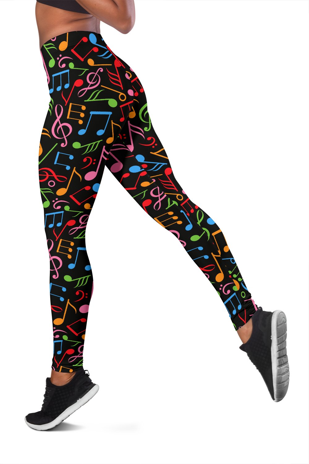 Music Note Colorful Themed Print Women Leggings