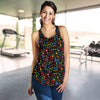 Music Note Colorful Themed Print Women Racerback Tank Top