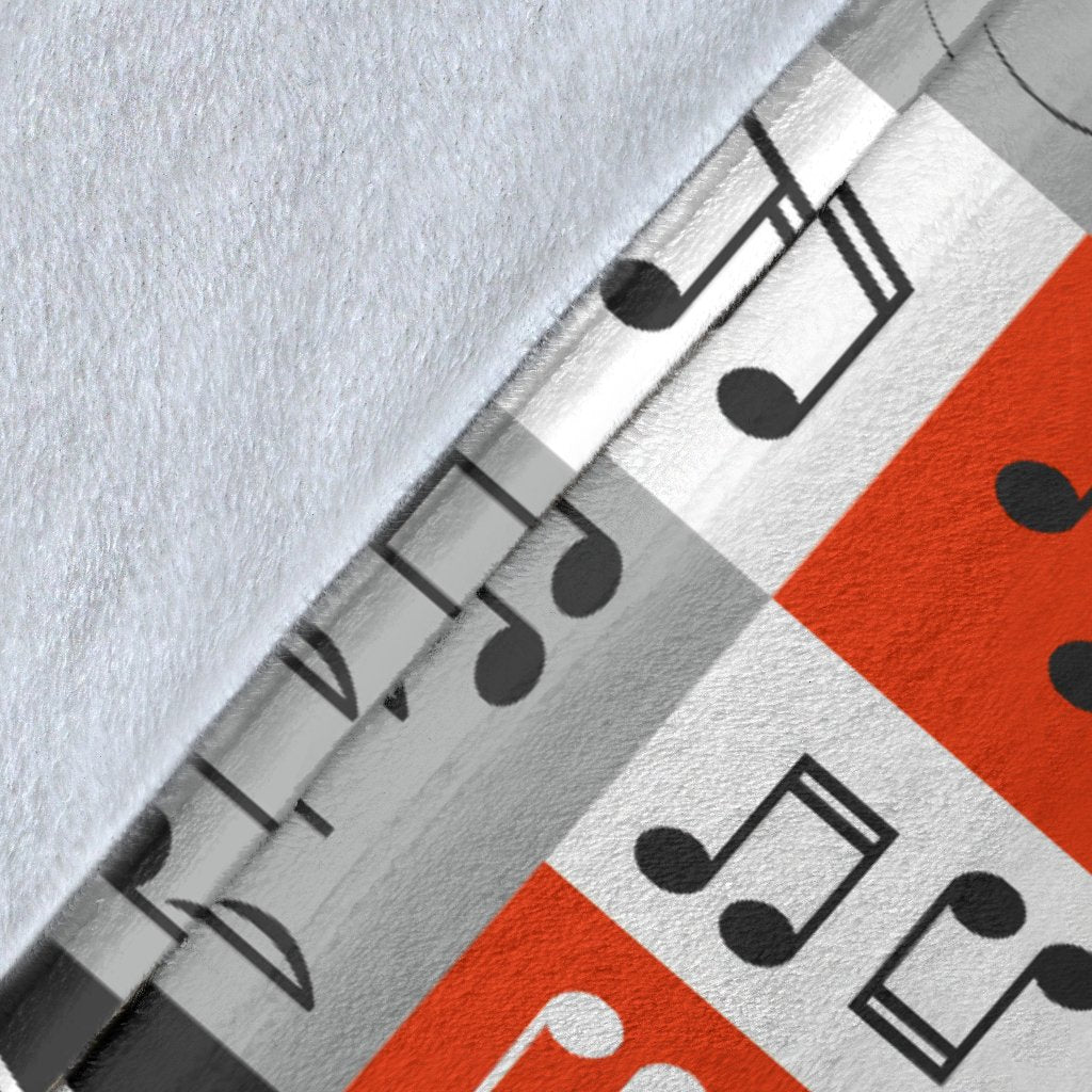 Music Note Design Themed Print Fleece Blanket