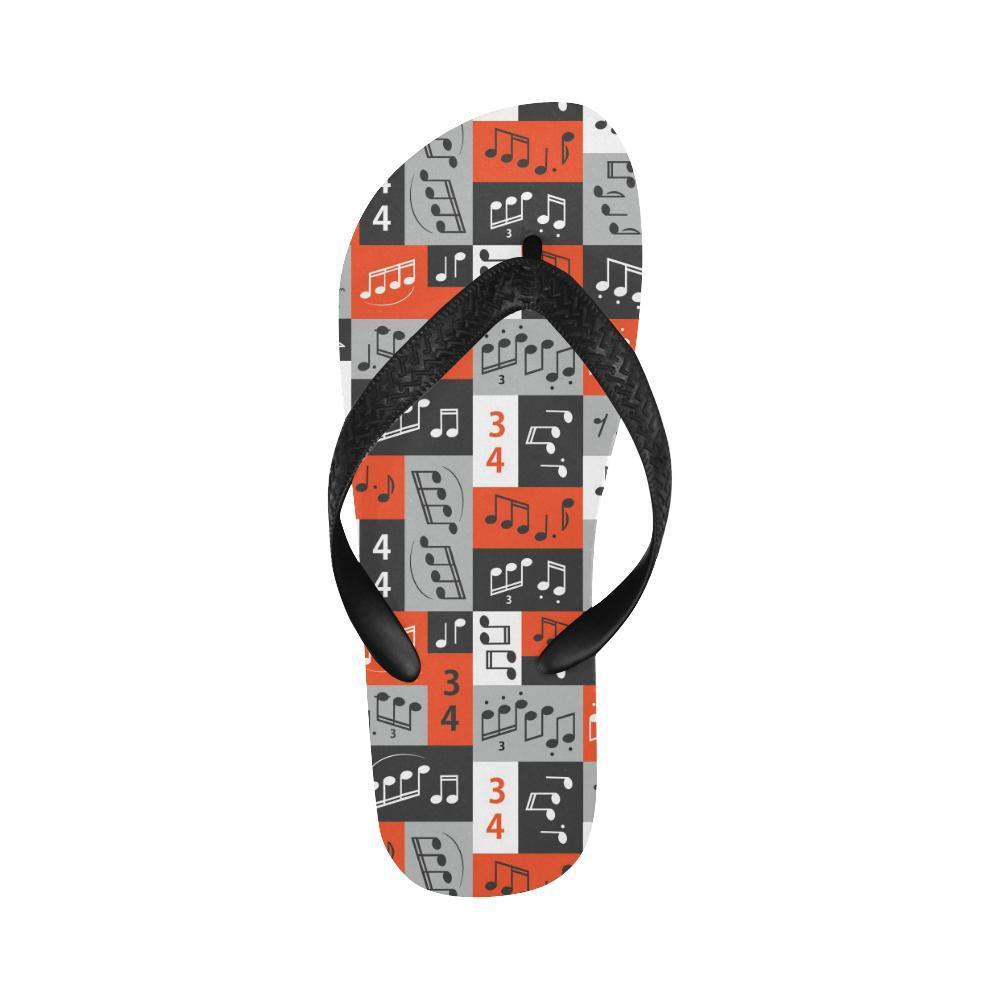Music Note Design Themed Print Flip Flops-JTAMIGO.COM