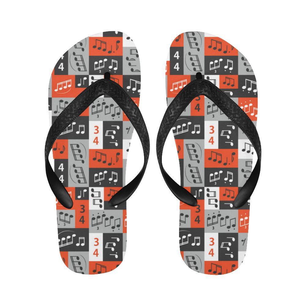 Music Note Design Themed Print Flip Flops-JTAMIGO.COM