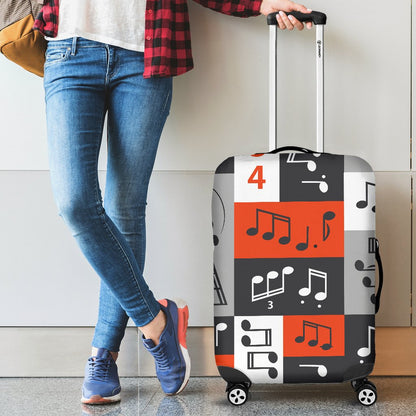 Music Note Design Themed Print Luggage Cover Protector
