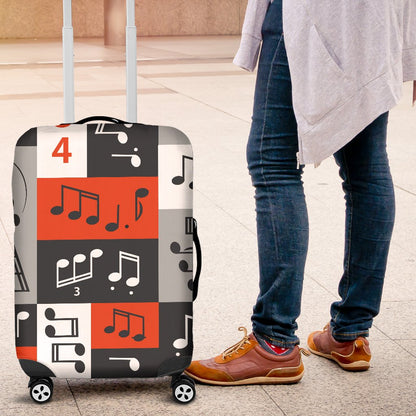 Music Note Design Themed Print Luggage Cover Protector