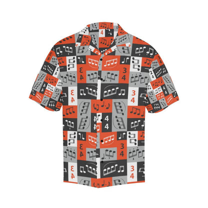 Music Note Design Themed Print Men Aloha Hawaiian Shirt