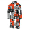 Music Note Design Themed Print Men Bath Robe-JTAMIGO.COM