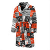 Music Note Design Themed Print Men Bath Robe-JTAMIGO.COM