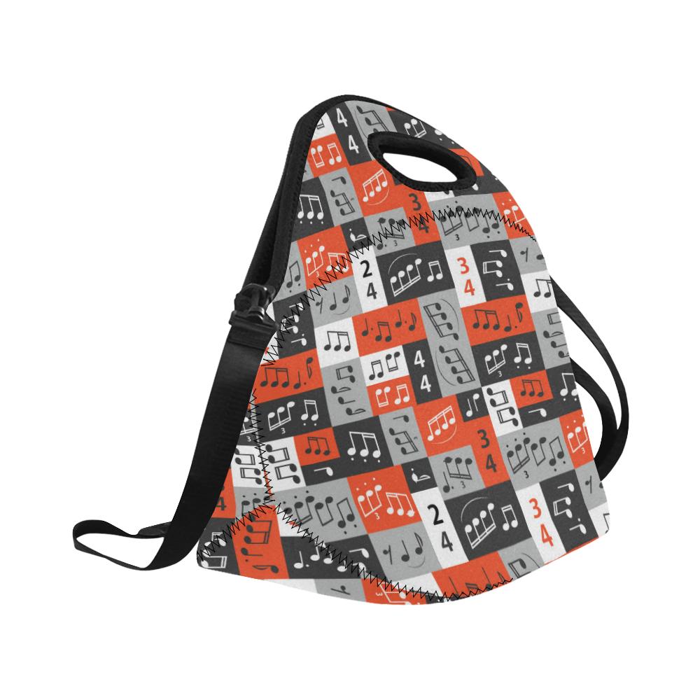 Music Note Design Themed Print Neoprene Lunch Bag (Model 1669)(Large)-JTAMIGO.COM