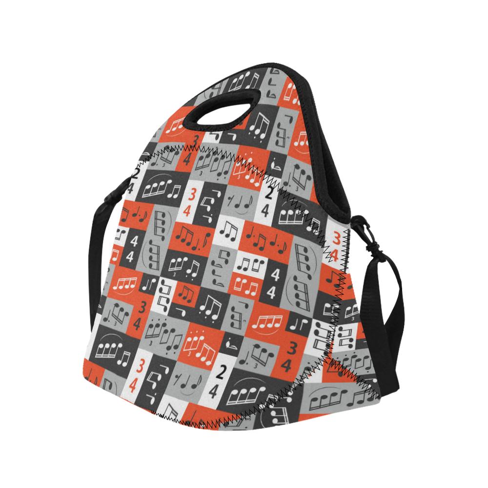 Music Note Design Themed Print Neoprene Lunch Bag (Model 1669)(Large)-JTAMIGO.COM