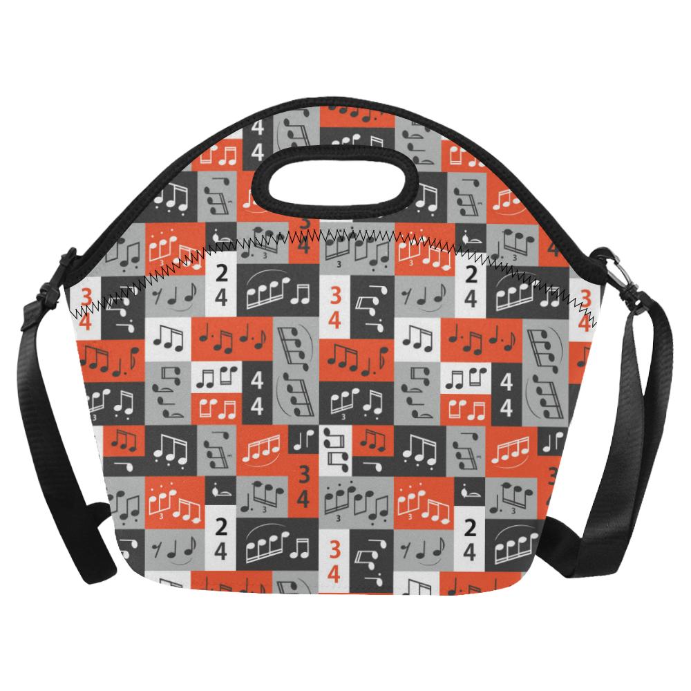 Music Note Design Themed Print Neoprene Lunch Bag (Model 1669)(Large)-JTAMIGO.COM