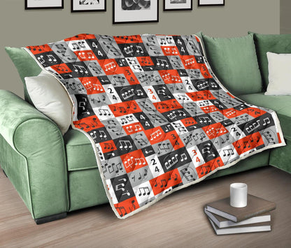 Music Note Design Themed Print Premium Quilt-JTAMIGO.COM