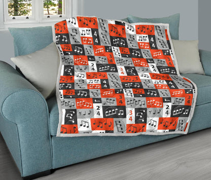 Music Note Design Themed Print Premium Quilt-JTAMIGO.COM