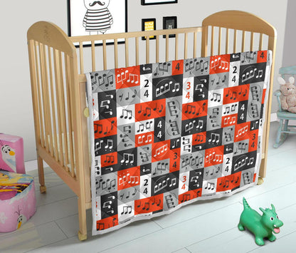 Music Note Design Themed Print Premium Quilt-JTAMIGO.COM