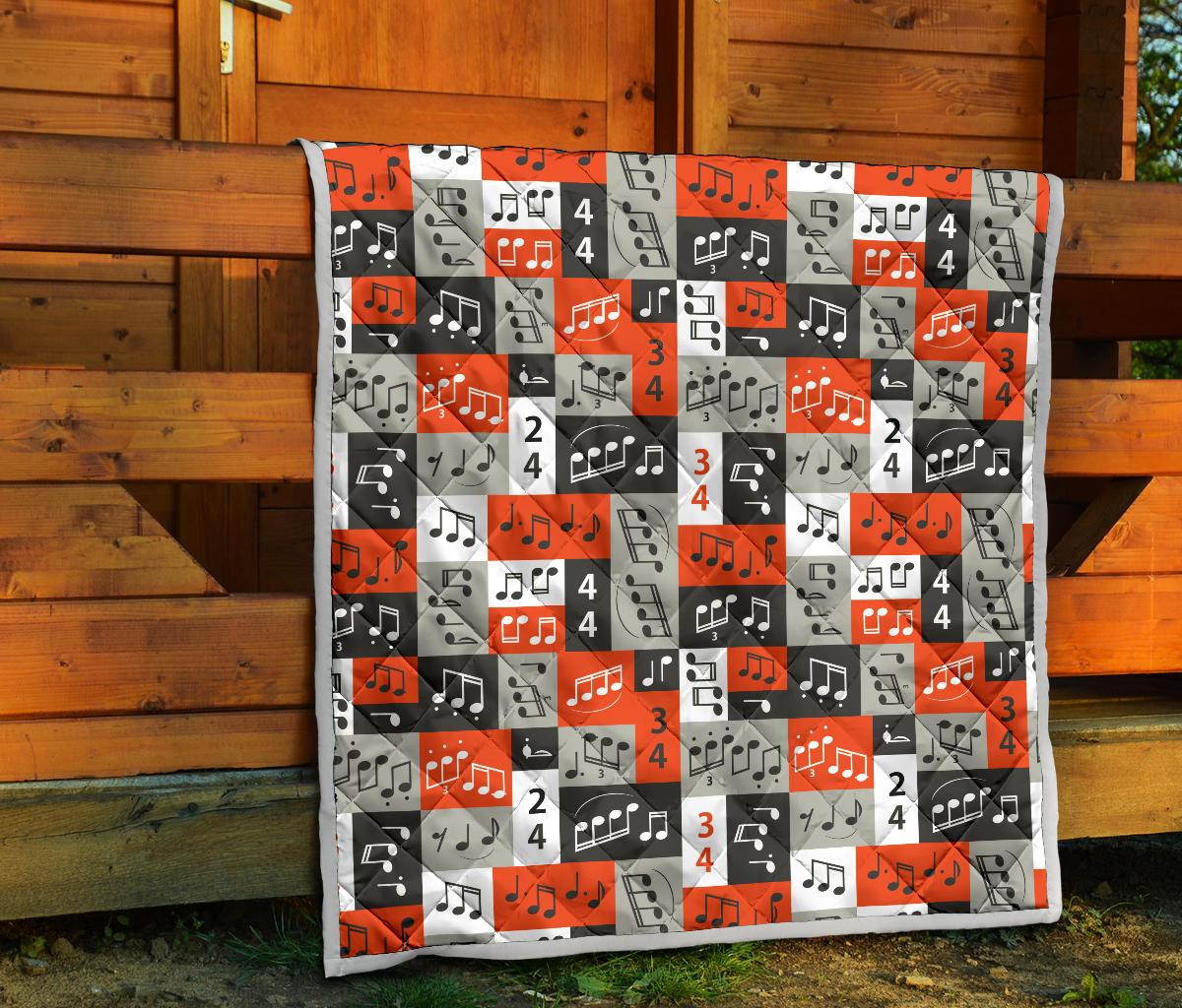 Music Note Design Themed Print Premium Quilt-JTAMIGO.COM