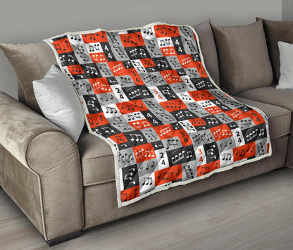 Music Note Design Themed Print Premium Quilt-JTAMIGO.COM