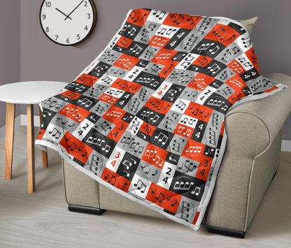 Music Note Design Themed Print Premium Quilt-JTAMIGO.COM