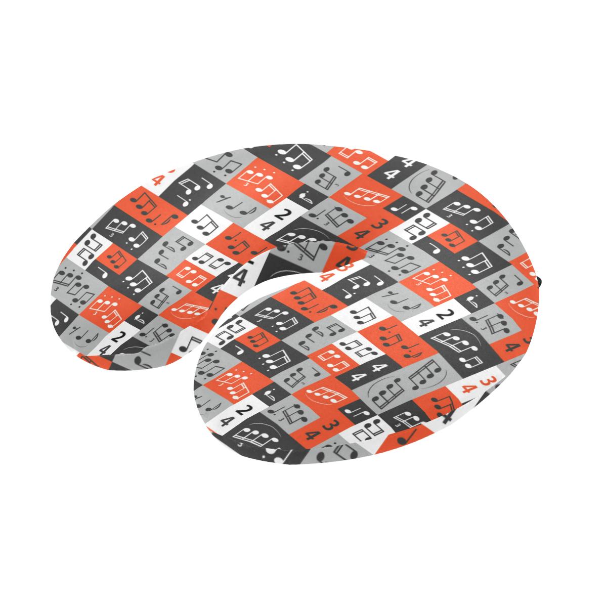Music Note Design Themed Print U-Shaped Travel Neck Pillow-JTAMIGO.COM