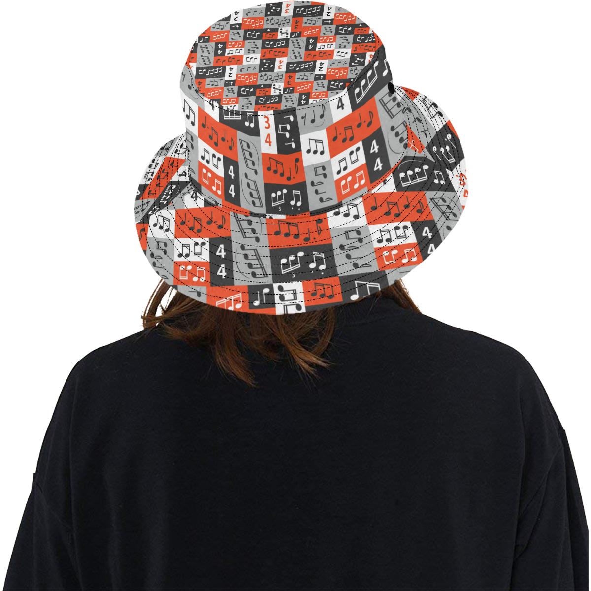 Music Note Design Themed Print Unisex Bucket Hat